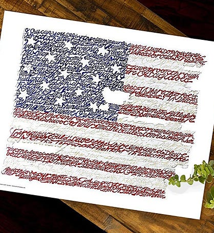 American Flag Word Art